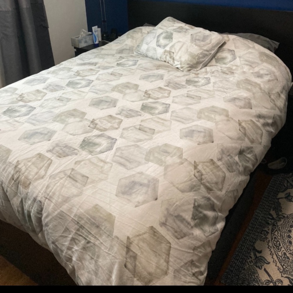 Hexagon pattern cotton duvet set